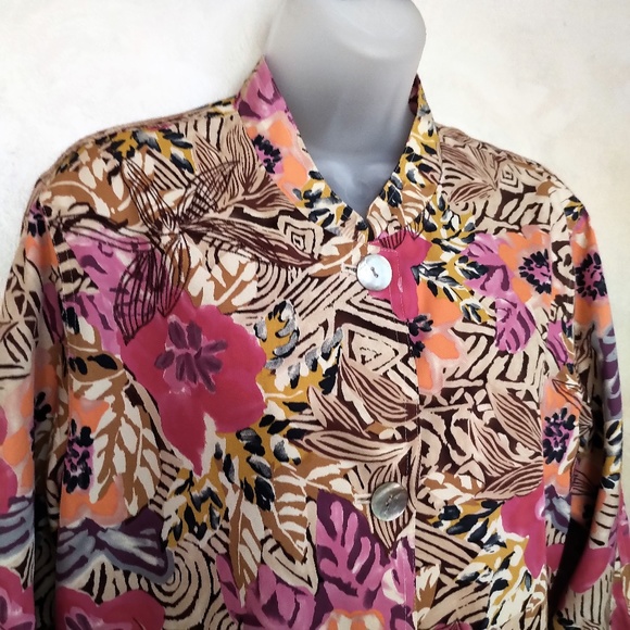 Laura Ashley Light Silk Blend Jacket NWOT L/XL - Picture 3 of 8